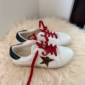 Stylish Womens Sneakers with Red Laces